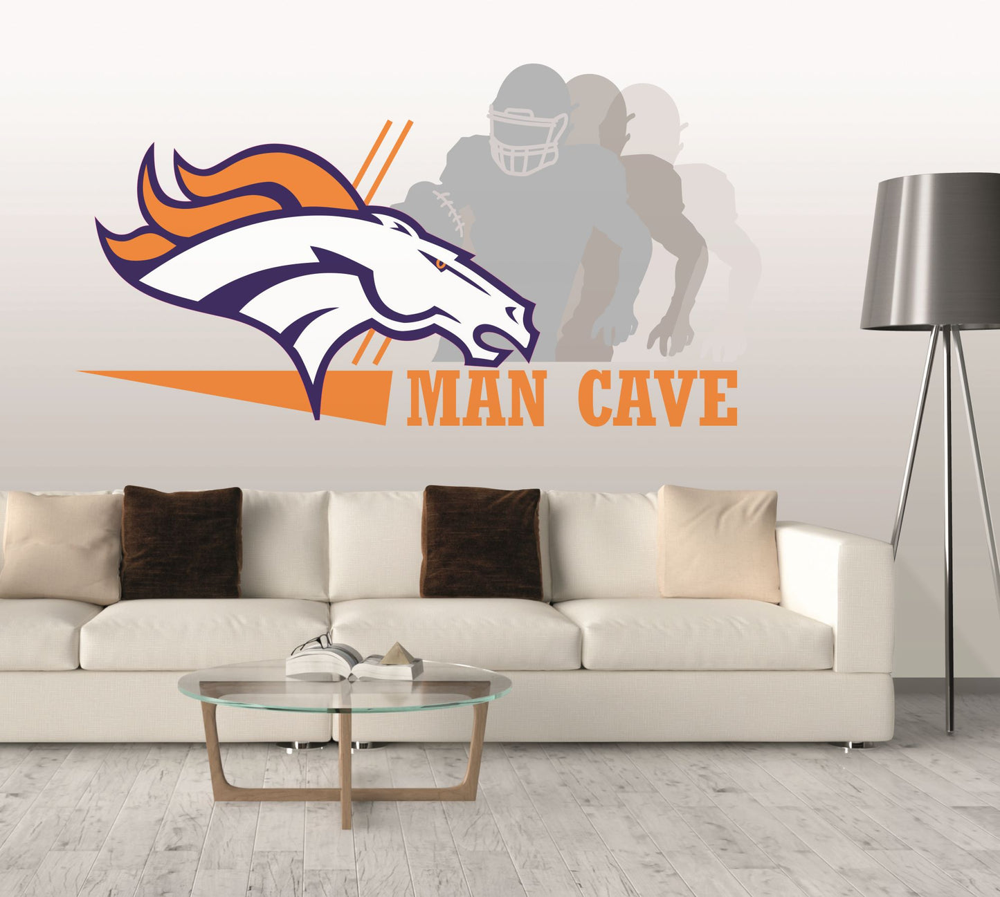 Denver Broncos Man Cave Wall Decor Art- 3D Stickers Vinyl - 2694