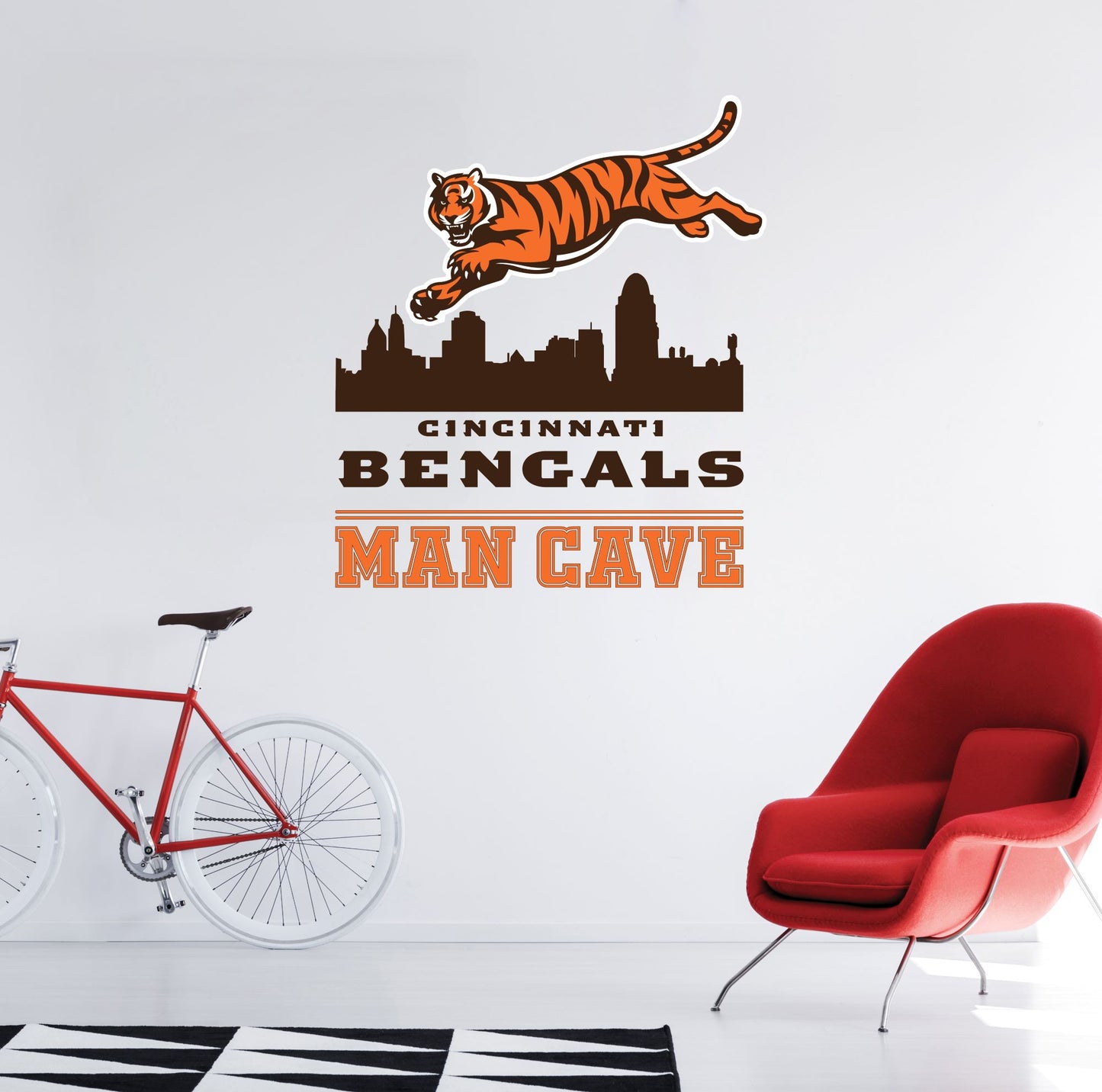 Cincinnati Bengals Man Cave Wall Decor Art- 3D Stickers Vinyl - 2766