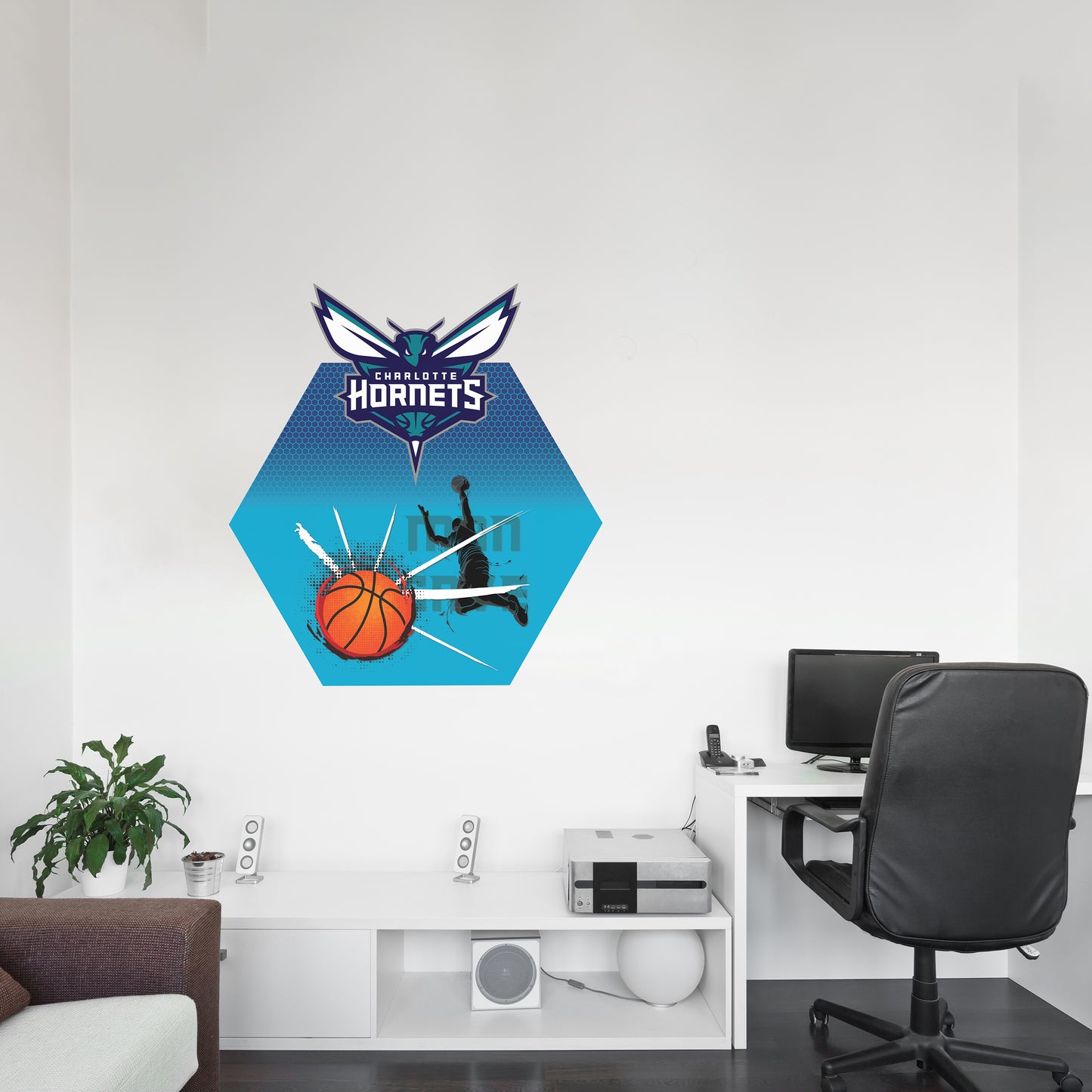 Charlotte Hornets Man Cave Wall Decor Art- 3D Stickers Vinyl - 2 - MC025