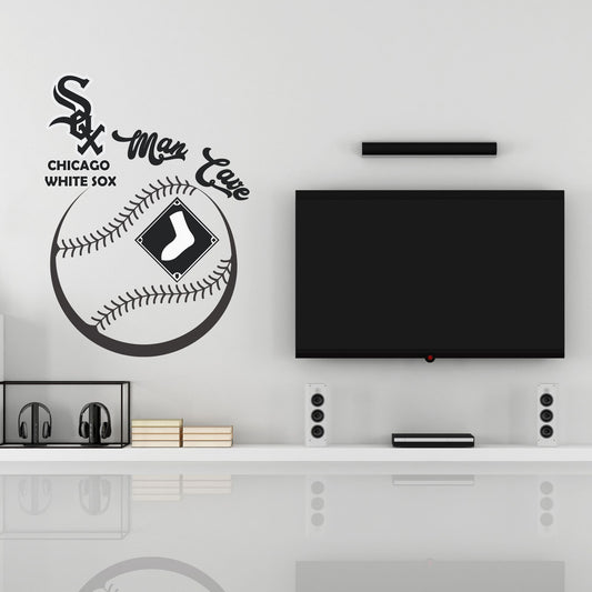 Chicago White Sox Man Cave Wall Decor Art- 3D Stickers Vinyl - CV61