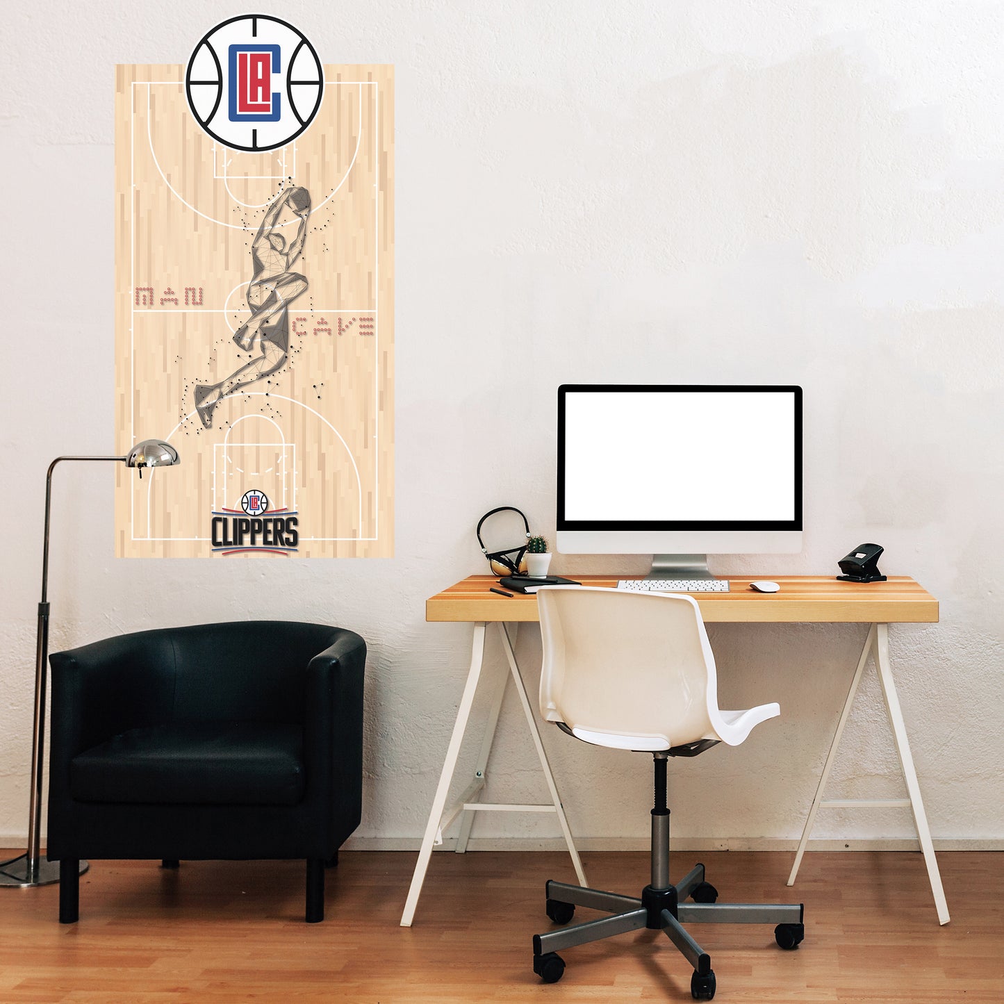 LA Clippers Man Cave Wall Decor Art- 3D Stickers Vinyl - 2 - MC030