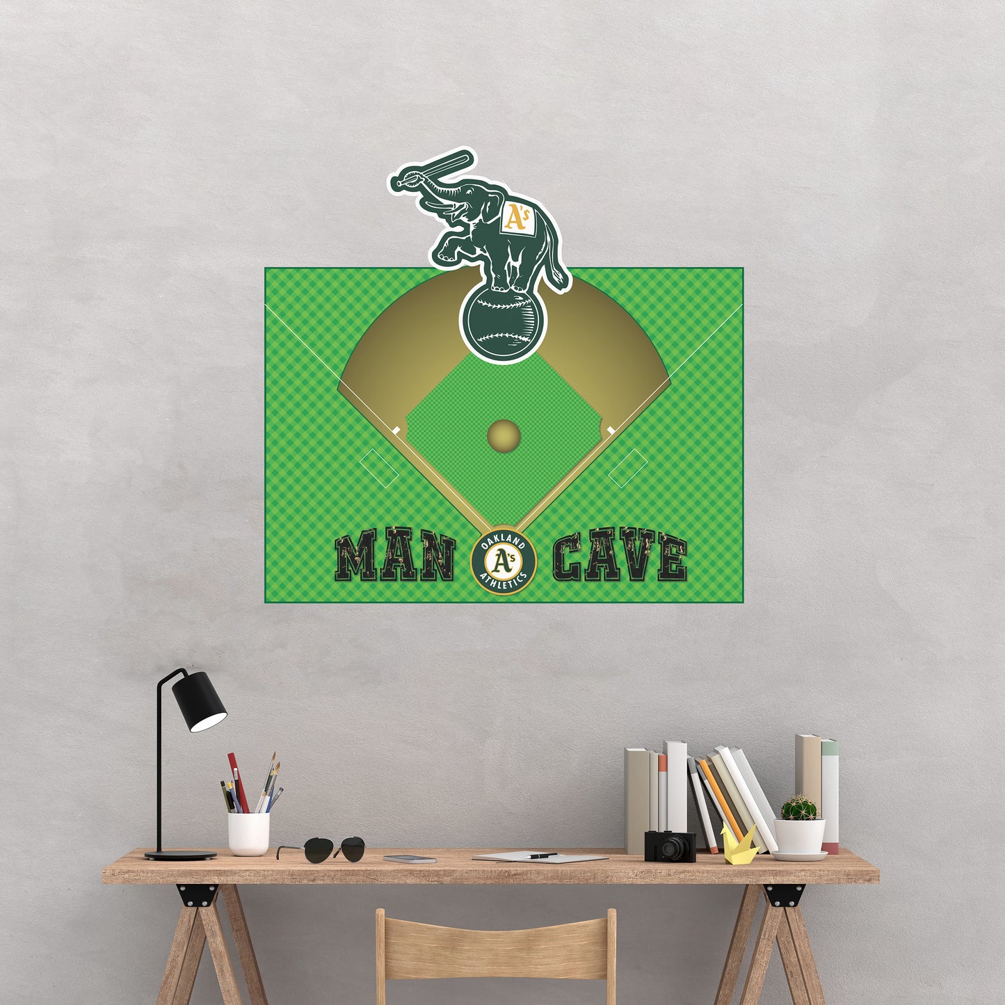 Oakland Athletics Man Cave Wall Decor Art- 3D Stickers Vinyl - 2 - MC014