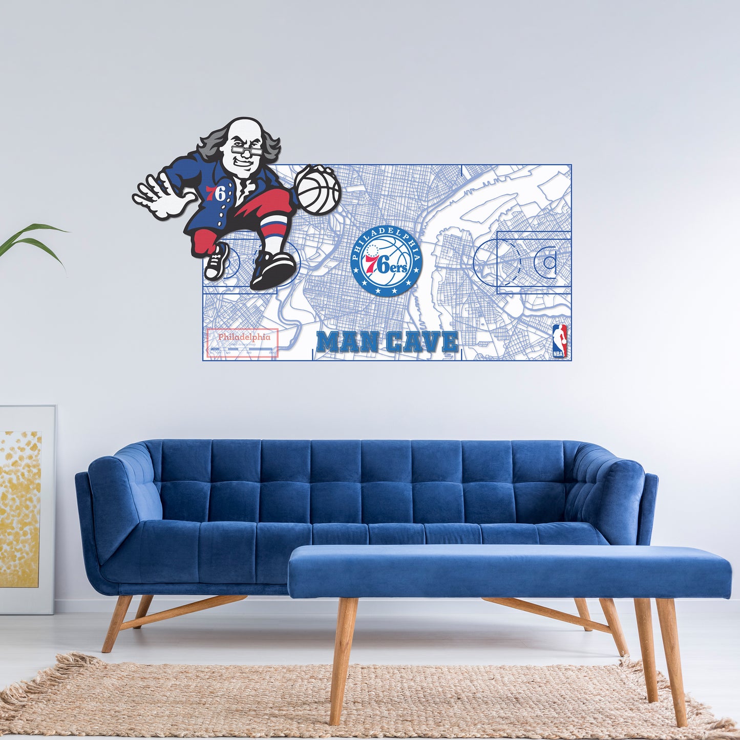 Philadelphia 76ers Man Cave Wall Decor Art- 3D Stickers Vinyl - 2 - MC035