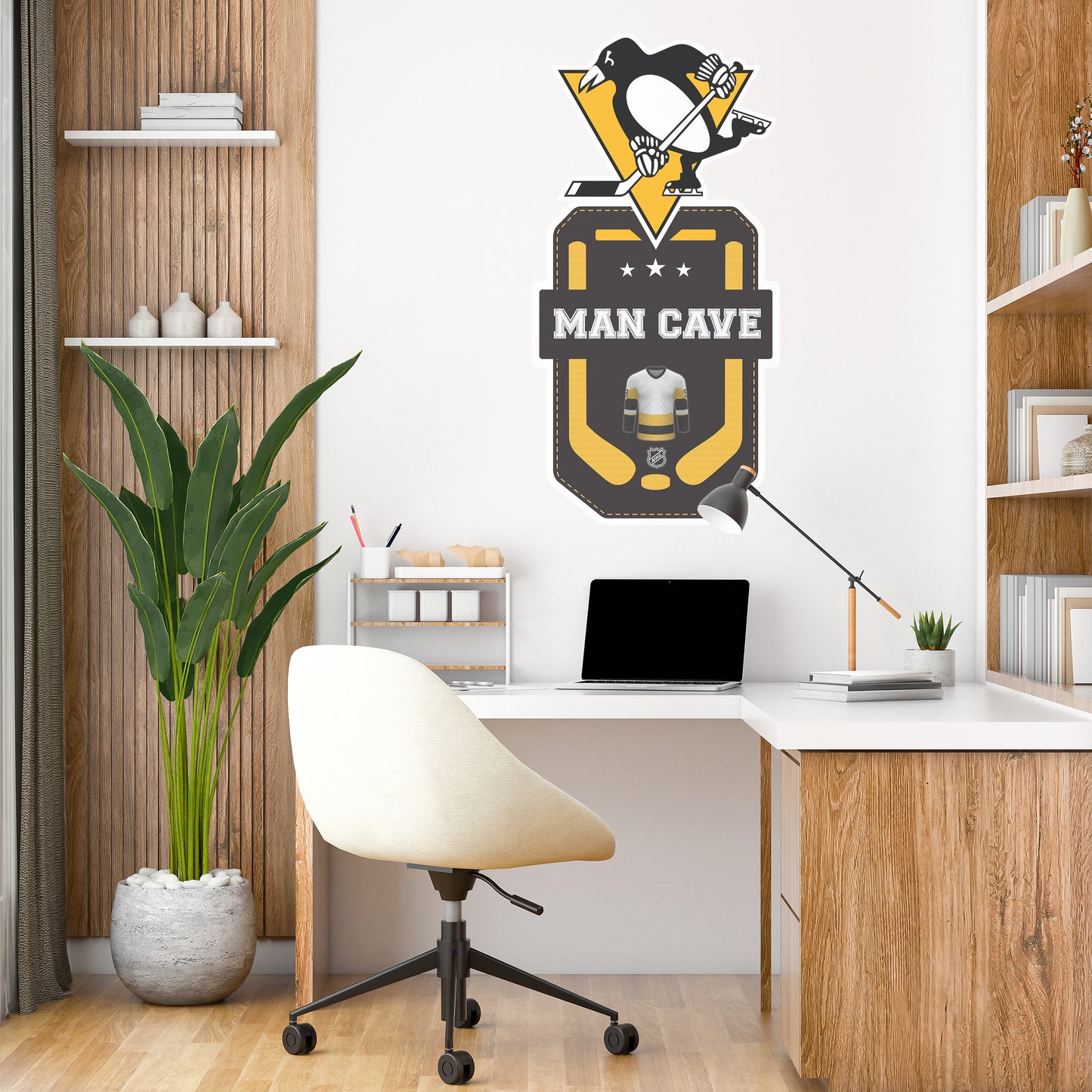 Pittsburg Penguins Man Cave Wall Decor Art- 3D Stickers Vinyl - 2 - MC078